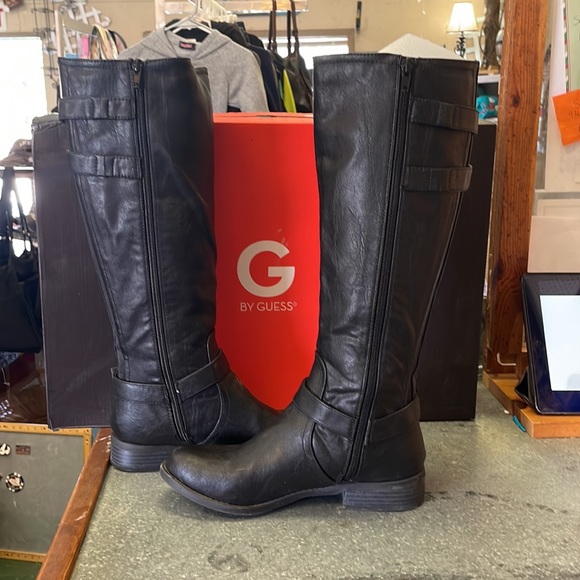 G BY GUESS riding boots womens size 7.5 black - Picture 2 of 6